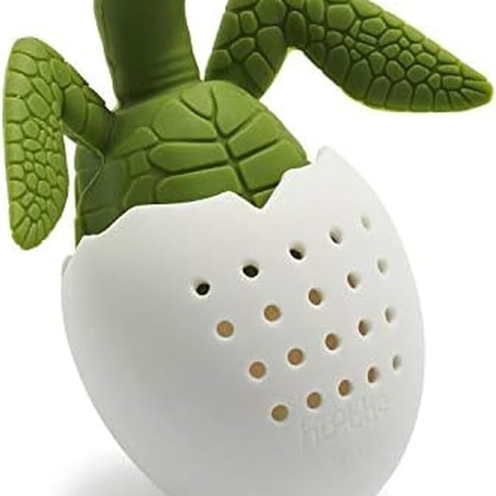 UNDER THE TEA, Sea Turtle Reusable Silicone Tea Infuser, Green, Fun Gift for Tea